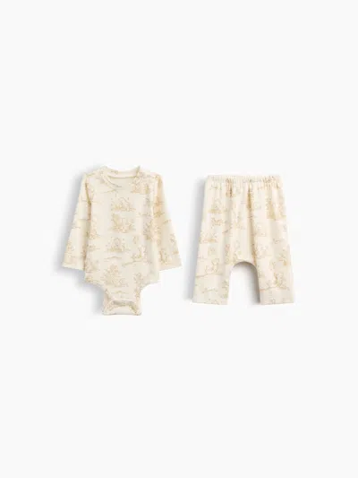 Gap Baby Softspun Bodysuit Outfit Set In Toile