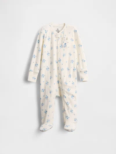 Gap Kids' Baby Softspun Pointelle Footed One-piece In White