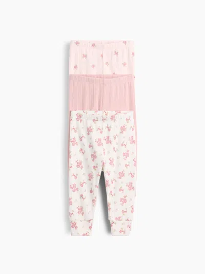 Gap Baby Softspun Pointelle Pull-on Pants (3-pack) In Pink Floral