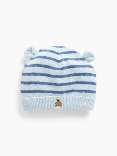 Gap Baby Stripe Bear Hat In Bainbridge Blue