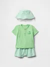 Gap Baby Three-piece Outfit Set In Tree Frog Green