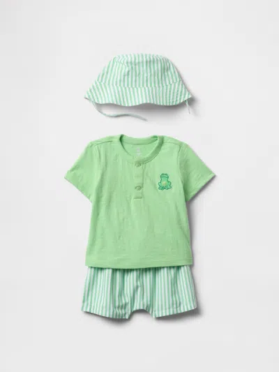 Gap Kids' Baby Three-piece Outfit Set In Tree Frog Green
