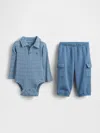 Gap Baby Tinyrib Bodysuit Outfit Set In Blue