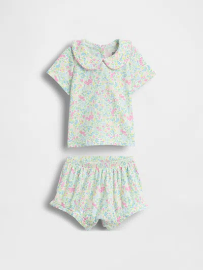 Gap Baby Tinyrib Peter Pan Bodysuit Set In White