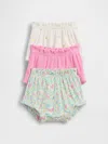 Gap Baby Tinyrib Pull-on Ruffle Shorts (3-pack) In Multi