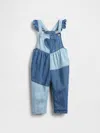 Gap Baby Two-tone Denim Heart Overalls In Blue