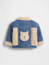 Gap Baby Ultrasoft Denim & Sherpa Bear Jacket In Blue