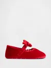 Gap Baby Velvet Bow Mary Jane Flats In Red