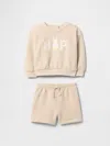 Gap Baby Vintage Soft Bunny Logo Sweat Set In Bedrock Beige