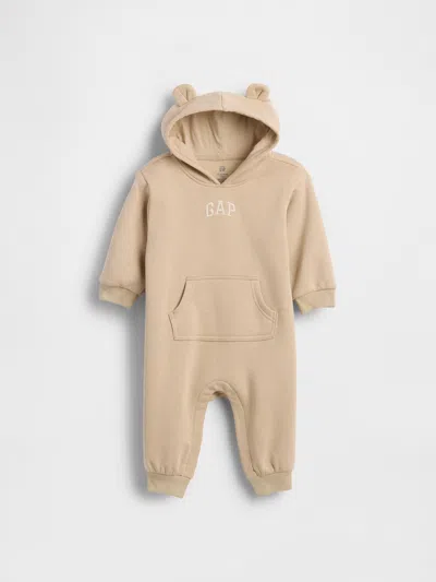 Gap Kids' Baby Vintagesoft Logo Hoodie One-piece In Neutral