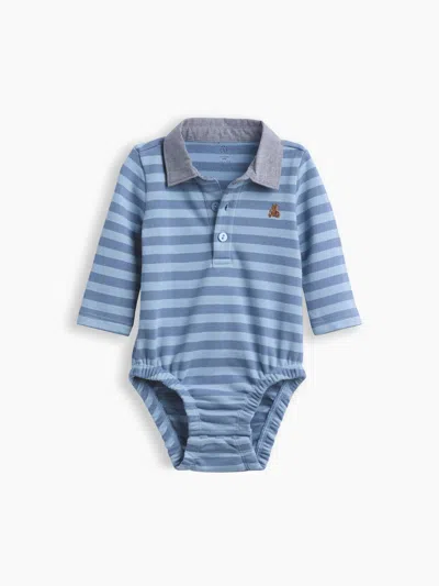 Gap Baby Vintagesoft Rugby Polo Shirt Bodysuit In Blue Stripe