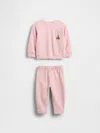 Gap Baby Vintagesoft Varsity Logo Sweat Set In Pink