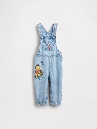 Gap Baby Winnie The Pooh Denim Overalls In Blue