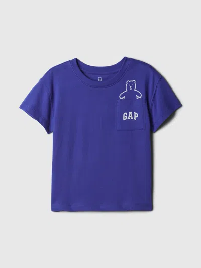 Gap Baby Brannan Bear Logo Pocket T-shirt In Blue