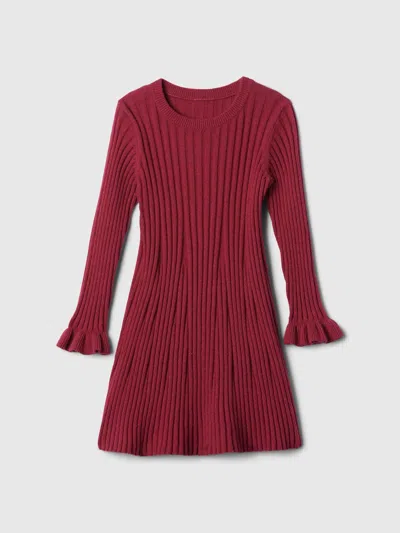 Gap Baby Cashsoft Rib Sweater Dress In Beet Red