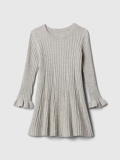 Gap Baby Cashsoft Rib Sweater Dress In Light Grey Heather