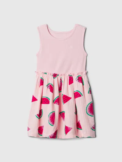 Gap Baby Crinkle Gauze Dress In Light Peony Pink