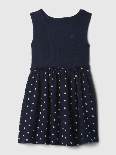 Gap Baby Crinkle Gauze Dress In Navy Blue Uniform Dots