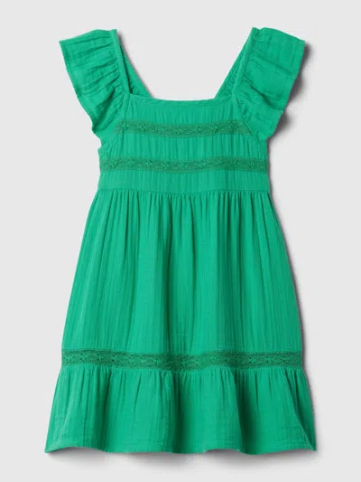 Gap Baby Crinkle Gauze Dress In Simply Green