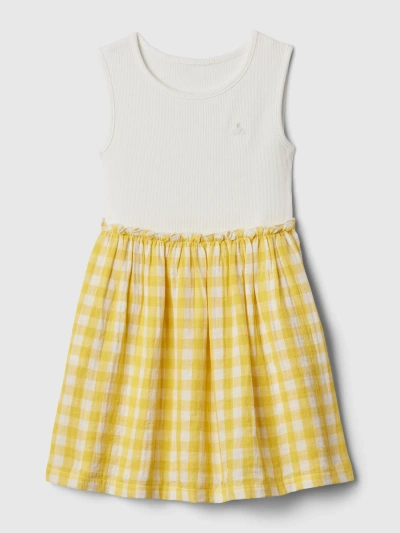 Gap Baby Crinkle Gauze Dress In Yellow Gingham