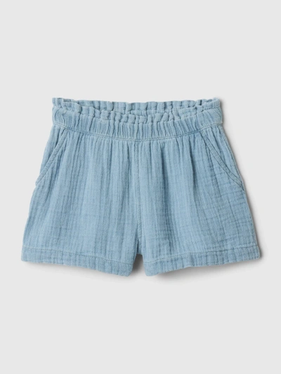 Gap Baby Crinkle Gauze Pull-on Shorts In Light Wash