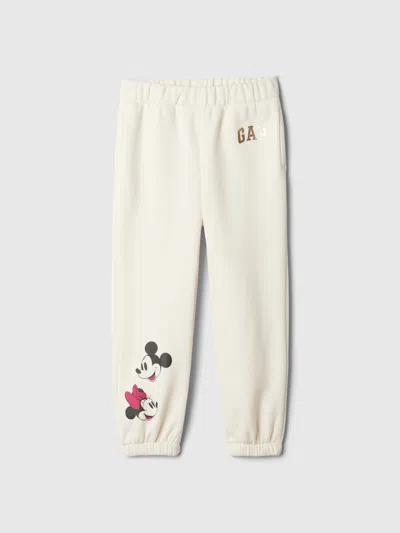 Gap × Disney Baby Vintagesoft Logo Joggers In Ivory Frost
