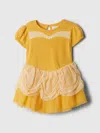 Gap × Disney Baby Princess Belle Tulle Dress In Gold Wash