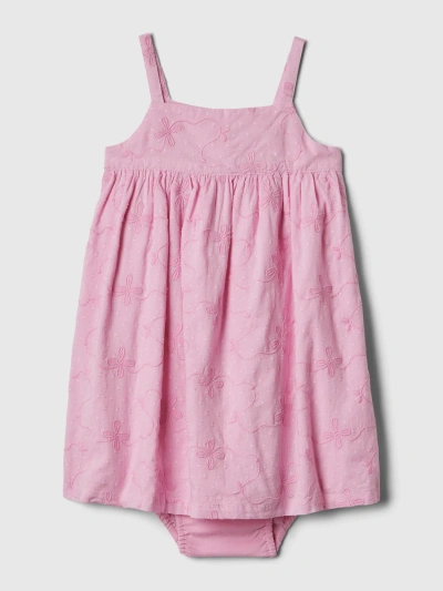 Gap Baby Embroidered Dress In Sugar Pink