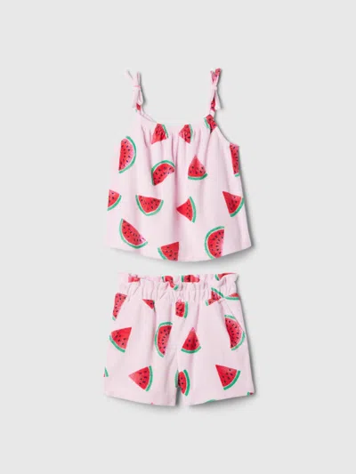 Gap Baby French Terry Outfit Set In Watermelon Pink