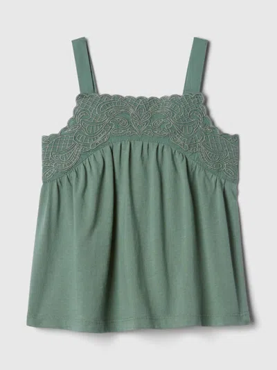 Gap Baby Lace Tank Top In Dark Forest Green