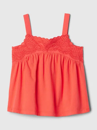 Gap Baby Lace Tank Top In Fire Coral Red