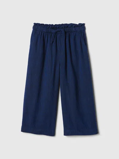 Gap Baby Linen-blend Pull-on Pants In Dark Indigo