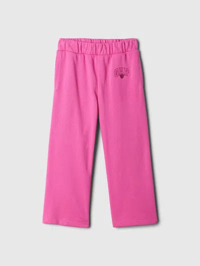 Gap Baby Logo Wide-leg Sweatpants In Happy Pink