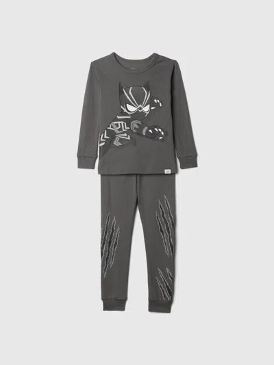 Gap Kids' Baby Marvel Organic Brushed Cotton Pj Set In Black Panther