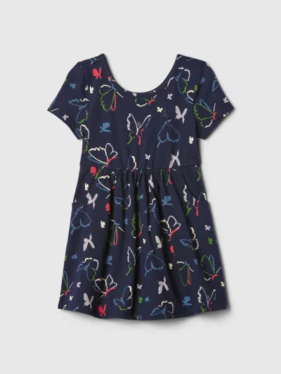 Gap Baby Mix And Match Skater Dress In Dark Night Blue