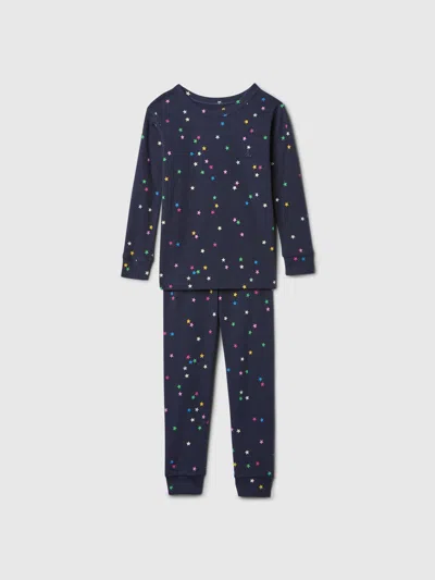 Gap Kids' Baby Organic Brushed Cotton Pj Set In Navy Blue Multi Star