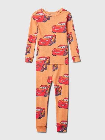 Gap Baby Organic Cotton Cars Pj Set In Icy Orange