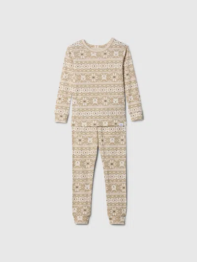 Gap Kids' Baby Organic Cotton Holiday Pj Set In Neutral Fairisle