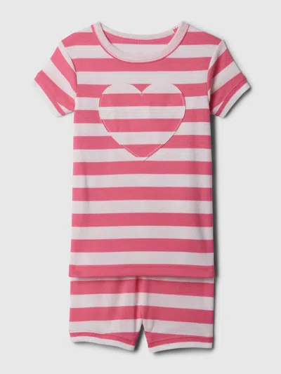 Gap Kids' Baby Organic Cotton Short Pj Set In Pink Stripe