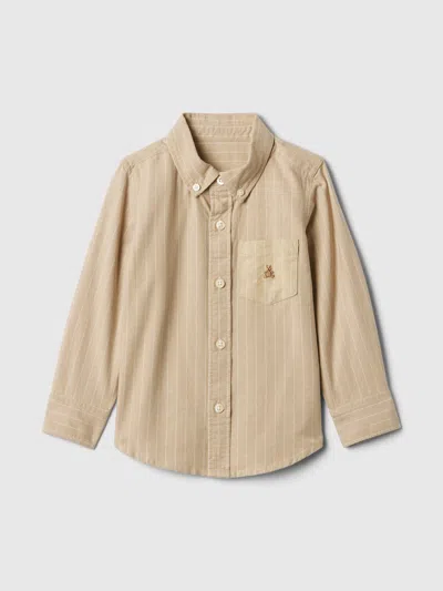 Gap Baby Oxford Shirt In Khaki Stripe