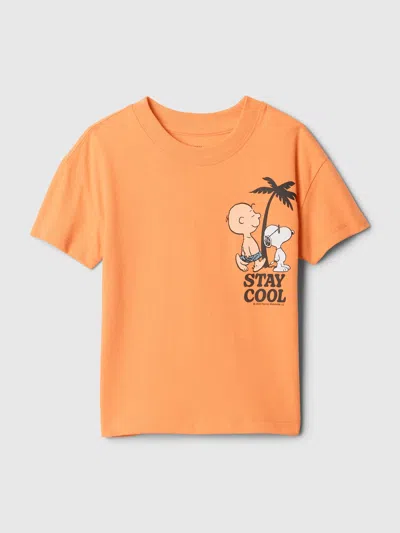 Gap Baby Peanuts Graphic T-shirt In Tangerine