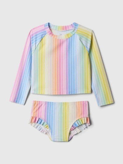 Gap Baby Print Rash Guard Two-piece In Rainbow Stripe