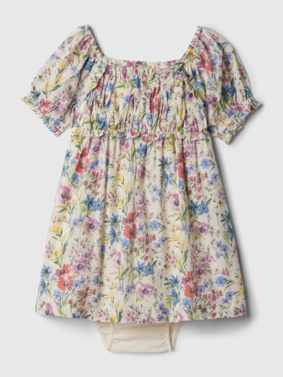 Gap Baby Puff Sleeve Dress In White Multi Floral