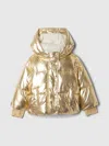 Gap Baby Recycled Nylon Cozy Puffer Jacket In Light Gold