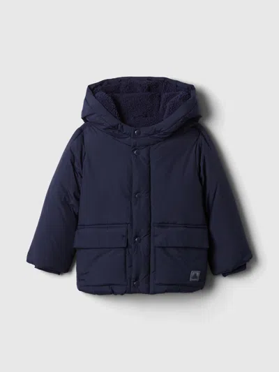 Gap Baby Recycled Nylon Puffer Jacket In Dark Night Blue