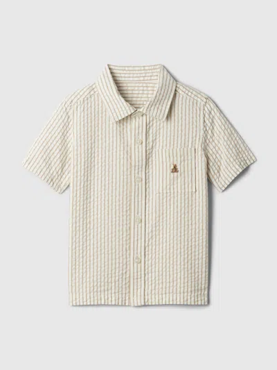 Gap Baby Seersucker Shirt In Khaki Stripe