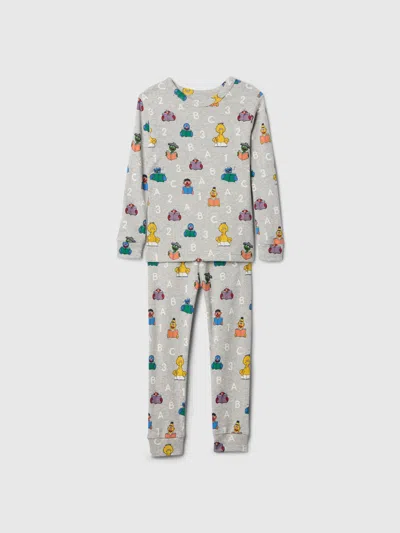 Gap Kids' Baby Sesame Street Organic Brushed Cotton Pj Set In Grey