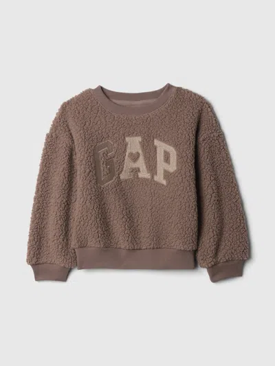 Gap Baby Sherpa Logo Sweatshirt In Plymouth Rock Brown