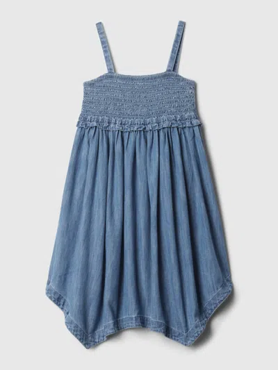 Gap Baby Smocked Dress In Medium Wash