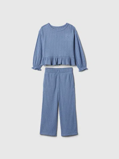 Gap Baby Softspun Ruffle Rib Outfit Set In Bainbridge Blue